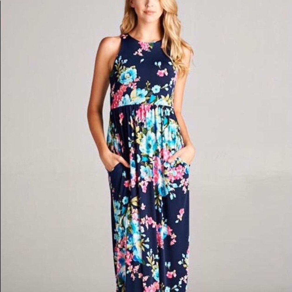 Razor back floral dress